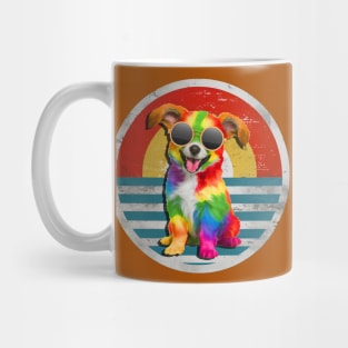 Retro Vintage Aesthetic Hippie Dog Mug